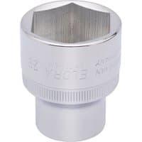 Elora 29mm hexagon socket, 1/2" square drive, shiny silver finish with engraved branding and ribbed grip.