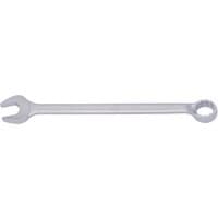 Silver Elora long combination spanner, 28mm, with open-end and ring-end design, sleek and polished finish.
