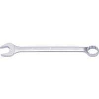 Silver Elora long imperial combination spanner, 1.7/8", with open-end and ring-end, sleek and polished finish.