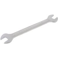 Elora long silver double open end spanner, 13 x 15mm, with polished finish and engraved brand logo.