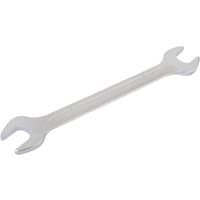 Silver Elora long metric double open end spanner, 18 x 19mm, with polished finish and dual open ends.
