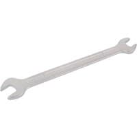 Silver Elora long metric double open end spanner, 8 x 10mm, with polished finish and dual open ends.