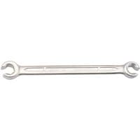 Silver Elora metric flare nut spanner, dual-ended with 10mm and 11mm openings, sleek and polished finish.