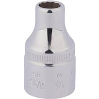 Chrome Elora Bi-Hexagon Socket, 1/2" square drive, 1/8" size, with a shiny finish and engraved size markings.