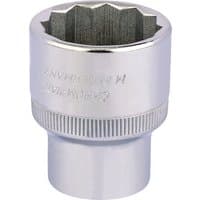 Silver Elora Whitworth bi-hexagon socket, 1/2" square drive, 9/16", with engraved branding and textured grip.