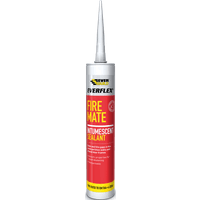 Everbuild Fire Mate white intumescent acrylic sealant, 295ml tube with red label and pointed nozzle.