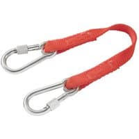 Red Facom 20cm strap with two silver metal carabiner hooks on each end.