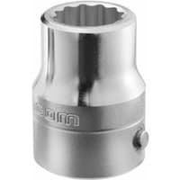 Silver Facom 3/4" drive 12-point socket, 38mm size, with engraved branding and smooth polished finish.