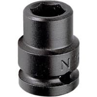 Black Facom 1/2" drive impact socket, 10mm size, with engraved markings and durable finish.
