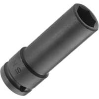 Black Facom 1/2" drive long-reach impact socket, 13mm, cylindrical with hexagonal opening and engraved markings.