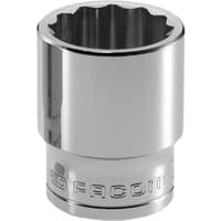 Silver Facom 1/2" drive 12-point OGV socket, 15/16" AF, with engraved branding and polished finish.