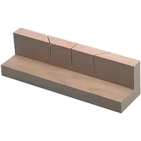 Wooden Faithfull Mitre Block 12In with three angled slots for precise cutting.