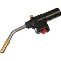 Black Faithfull Quick Pro Auto Power Blow Torch with brass nozzle and red ignition button.