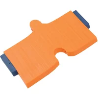 Orange Vitrex 1030 gauge profile tool with blue ends and a central notch for precise measurement.