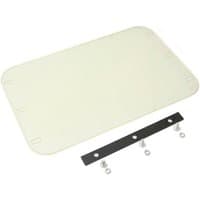 Cream Handy THLC31142 paving pad with rounded corners and black metal bar with bolts.