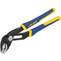 Blue and yellow Irwin Vise-Grip Groovelock water pump pliers with Protouch handles, 300mm length.