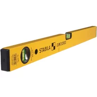 Yellow Stabila spirit level 70Nn, 40 inches long, with black end caps and clear vials for precise leveling.