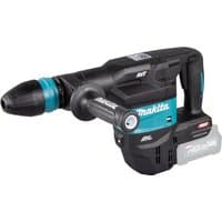 Makita 40Vmax SDS Max demolition hammer, black and teal, with ergonomic handle and compact design.