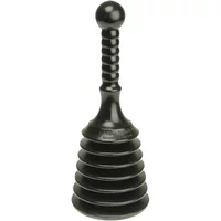 Black Monument 1460Y Handy Plunger with ribbed bellows design and rounded handle.