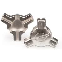 Silver Park Tool SW-7.2 triple spoke wrench with three notched ends and engraved logo.