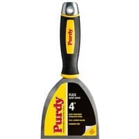 Purdy Premium Carbon Steel Joint Knife with black ergonomic handle and yellow accents, 4-inch flexible blade.