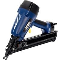 Blue and black Rapid 5000104 nailer/staple gun with ergonomic handle and visible adjustment dial.