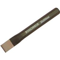 Roughneck Cold Chisel, brown with silver text, 25x203mm size, flat cutting edge.