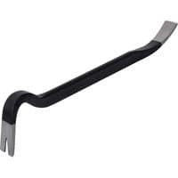 Black Roughneck Gorilla Bar with curved ends and polished steel tips for prying and lifting tasks.