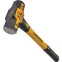 "Yellow and black Roughneck sledge hammer with a sturdy rubber grip and a durable steel head"
