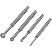 "Sealey 4pc Small Hole Gauge Set with silver metal handles and adjustable measuring tips"