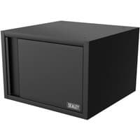 Black Sealey APMB1 modular storage cupboard with single door and compact design.