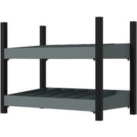Sealey APMRM4 modular racking unit, gray with two shelves, black vertical supports, 580mm width.
