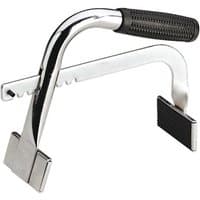 Chrome Sealey battery carrier with black rubber grip and adjustable jaws for secure handling.