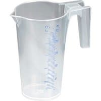 Clear Sealey 250ml measuring jug with blue metric markings and a sturdy handle.