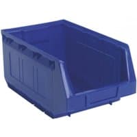 Blue Sealey plastic storage bin, open front, stackable design, 210x355x165mm, pack of 20.