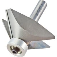 Chamfer cutter with silver cylindrical shank and angled cutting edges, labeled "Trend" for 45-degree cuts.