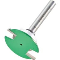 Trend C210Ax1/4tc Weatherseal Groover with green circular blade and silver shank, designed for precise grooving.
