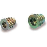 Brass-colored Trend wood inserts, hexagonal socket, threaded exterior, M8 size, pack of 10.