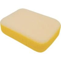 Rectangular Vitrex Grouting Sponge, yellow with rounded edges and a smooth surface.