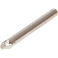 Vitrex TCT Tile and Glass Drill Bit, silver, cylindrical with a pointed tip for precision drilling.