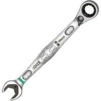 Wera 13mm Joker Switch Ratcheting Spanner, silver with open-end and ratcheting ring, ergonomic grip, and green accent.