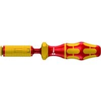 Red and yellow Wera insulated torque screwdriver with ergonomic handle and adjustable settings from 1.2-3.0Nm.