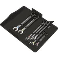Wera Joker Switch Combi Ratchet Spanner Set, 11-piece, black with color-coded rings, in a black organizer case.