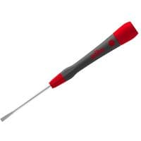 Wiha Picofinish slotted screwdriver, 3.5x60mm, with a slim red and black handle and a fine metal tip.