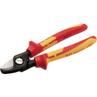 Red and yellow XP1000 VDE cable shears, 170mm, with insulated handles and sharp, curved steel blades.