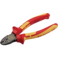 Red and yellow XP1000 VDE side cutter/stripper, 160mm, with tethering hole and insulated handles.