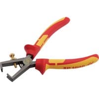 Red and yellow XP1000 VDE wire strippers, 160mm, with ergonomic handles and adjustable brass screw.