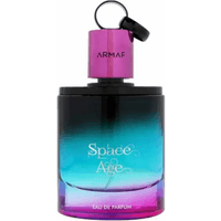 Armaf Space Age Eau de Parfum 100ml, gradient blue to pink bottle with purple cap and black ring.