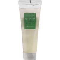Clear tube of Aromatica Rosemary Scalp Scaling Shampoo with green label and white cap, 180 ml size.