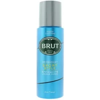 Blue Brut Sport Style Deodorant Spray 200ml with silver cap and green logo.
